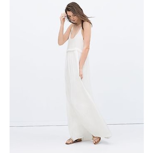 long silky white dress